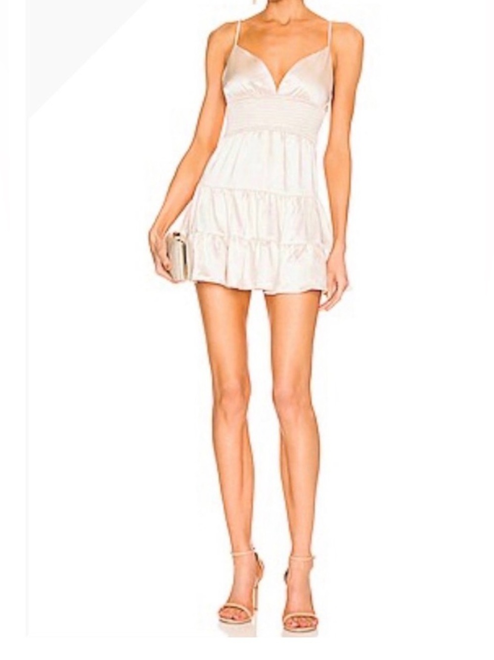 EUC ELLIATT x Revolve Rylin Satin Tiered Babydoll Dress size S